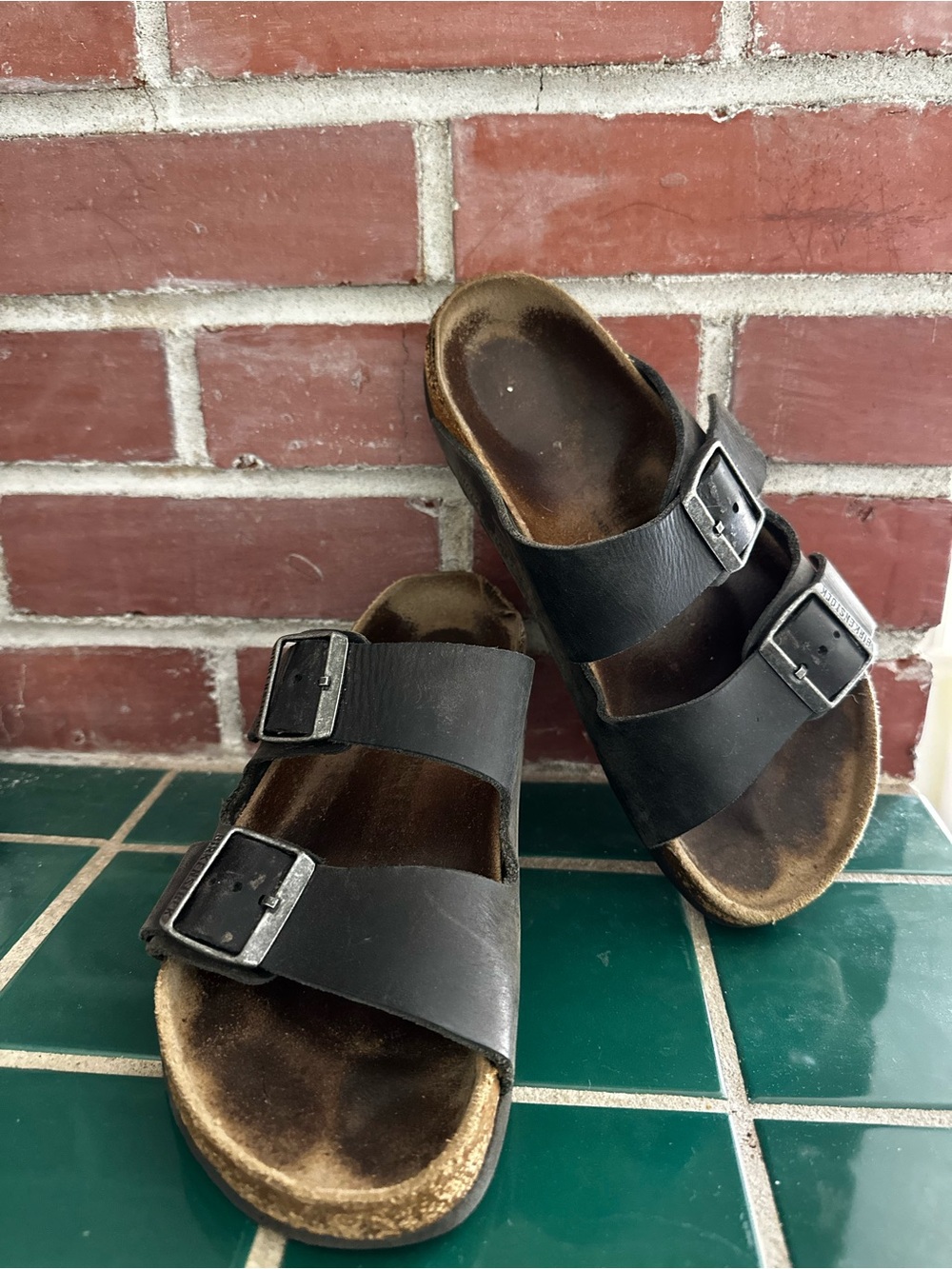 Birkenstock Black Arizona Two-Strap Sandals